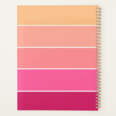 Roze Perzik Custom Zomer Kleur Block Stripes Planner (Achterkant)