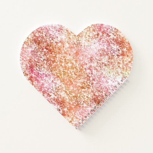 Roze perzik eenhoorn glitter notitieboek (Achterkant)