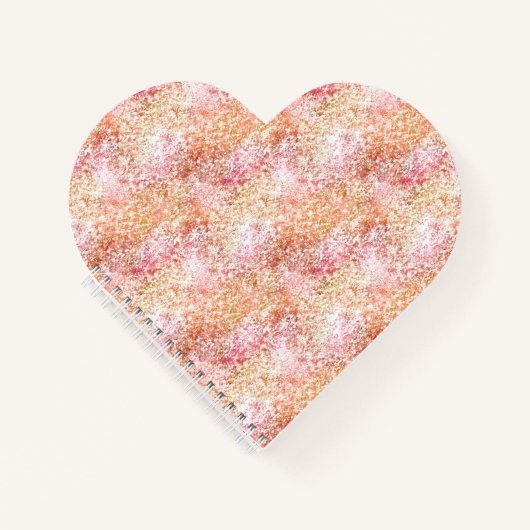 Roze perzik eenhoorn glitter notitieboek (Voorkant)