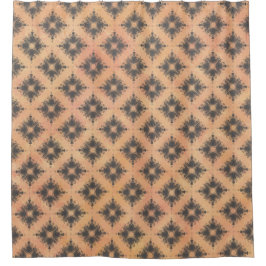 Roze, Perzik en Bronze Diamond Burst Pattern Douchegordijn