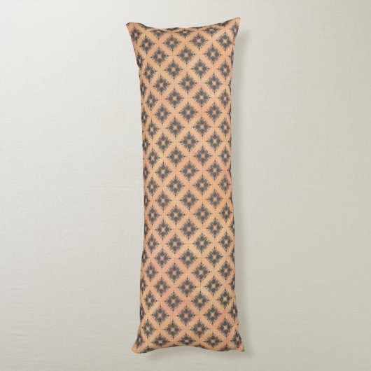 Roze, Perzik en Bronze Diamond Burst Pattern Lichaamskussen (Achterkant (Verticaal))