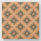 Roze, Perzik en Bronze Diamond Burst Pattern Stenen Onderzetter (Voorkant)