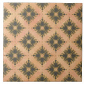 Roze, Perzik en Bronze Diamond Burst Pattern Tegeltje (Voorkant)