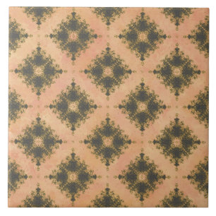 Roze, Perzik en Bronze Diamond Burst Pattern Tegeltje