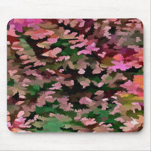 Roze, perzik en groen camouflagepatroon muismat