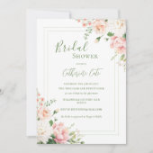 Roze Perzik Floral Elegant Vrijgezellenfeest Kaart (Voorkant)