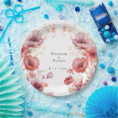 Roze, Perzik Fuzz, Waterverf Papieren Bordje (Feest)