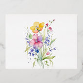 Roze perzik geel Bloemen Opslaan van de datum Foli Folie Uitnodiging Briefkaart (Achterkant)