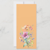 Roze Perzik Gele Bloemen Trouwmenu (Achterkant)