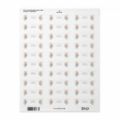 Roze Perzik Gele Bloesems Etiket (Full Sheet)