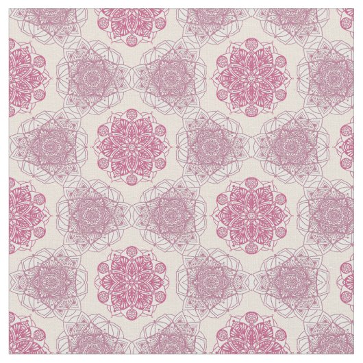 Roze perzik geometrie Mandala stof (Close Up)