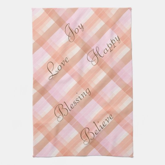 Roze & perzik geruite handdoek (Verticaal)
