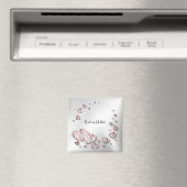 Roze perzik glanzende harten geometrisch elegant magneet (Insitu (Vaatwasser))