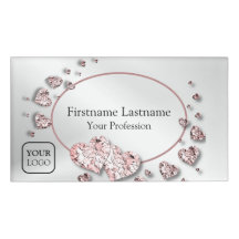 Roze perzik glanzende harten geometrisch elegant