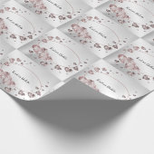 Roze perzik glanzende harten geometrische elegante cadeaupapier (Hoek)