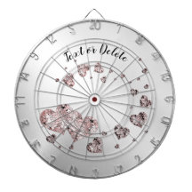 Roze perzik glanzende harten geometrische elegante