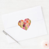 Roze Perzik Goud Abstract Hart Sticker (Envelop)