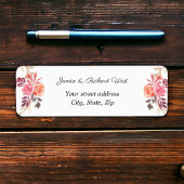 Roze Perzik Goud Bloemenkrans Aangepast adreslabel Etiket