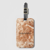 Roze Perzik Goud Glamour Bagagelabel (Voorkant (verticaal))