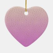 Roze Perzik Goud Ombre Confetti Stippen Keramisch Ornament (Achterkant)
