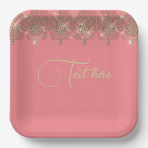 Roze perzik gouden kant elegante glinstering