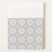 Roze Perzik Grijze Stippen Trendy Monogram Planner (Achterkant)