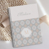 Roze Perzik Grijze Stippen Trendy Monogram Planner