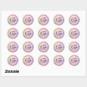 Roze Perzik Holografische Gradiënt Logo Ronde Sticker (Vel)