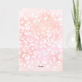 Roze Perzik Luipaard Dier Geboorte Vrouwelijk Kaart (Achterkant)