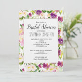 Roze Perzik Paarse Bourgogne Bloemen Vrijgezellenf Kaart (Staand voorkant)