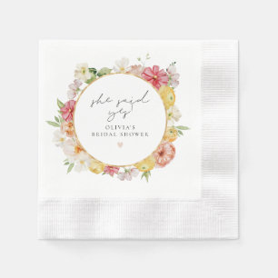 Roze & Perzik Pastel Bloem Bruiloft Bridal Shower Servet