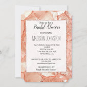 Roze Perzik Roos Gouden Glam Kaart (Voorkant)