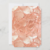 Roze Perzik Roos Gouden Glam Kaart (Achterkant)