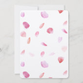 Roze Perzik Roos Petals Waterverf verjaardag Kaart (Achterkant)