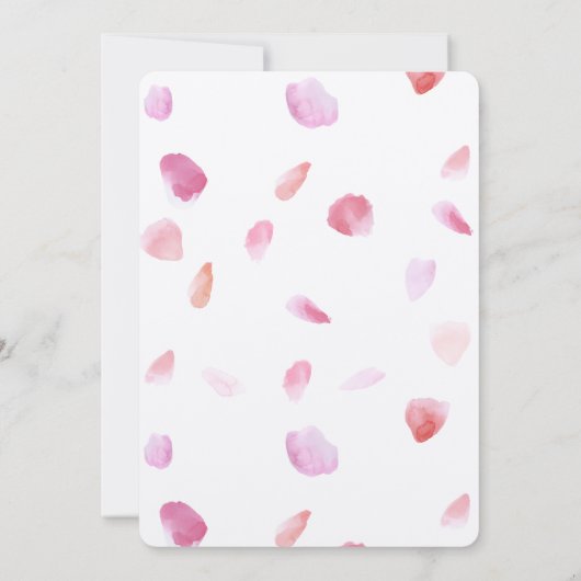  Roze Perzik Roos Petals Waterverf verjaardag Kaart (Achterkant)