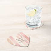 Roze Perzik Roze Crème Strepen Bruidsmeisjesfeest Kartonnen Onderzetters (Insitu)