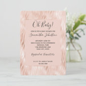 Roze Perzik Roze Zebra Baby Shower Kaart (Staand voorkant)