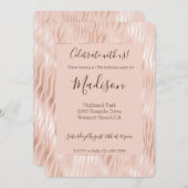 Roze perzik roze zebraprint kaart (Voorkant / Achterkant)