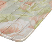 Roze Perzik Rozen Country Fence Glass Snijplank (Hoek)