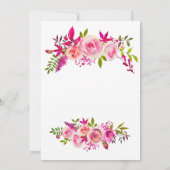 Roze Perzik Rozen Waterverf Bloemen Vrijgezellenfe Kaart (Achterkant)