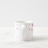 Roze Perzik Rozenblaadjes Bloemig Espresso Kop (Achterkant)