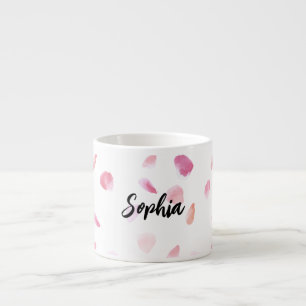 Roze Perzik Rozenblaadjes Bloemig Espresso Kop