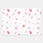 Roze Perzik Rozenblaadjes Bloemige Bruidsfeest Inpakpapier Vel (Voorkant 2)