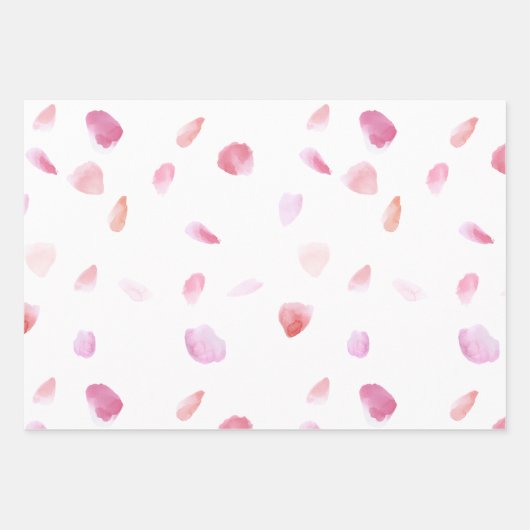 Roze Perzik Rozenblaadjes Bloemige Bruidsfeest Inpakpapier Vel (Voorkant 2)