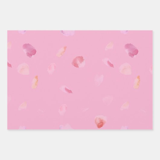 Roze Perzik Rozenblaadjes Bloemige Bruidsfeest Inpakpapier Vel (Voorkant)