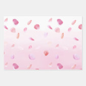 Roze Perzik Rozenblaadjes Bloemige Bruidsme shower Inpakpapier Vel (Voorkant 3)