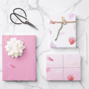 Roze Perzik Rozenblaadjes Bloemrijke Bruidsdouche Inpakpapier Vel