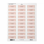 Roze Perzik Salie Bruiloft Etiket (Full Sheet)