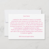 Roze perzik sinaasappel pioenen elegant vrijgezell bedankkaart (Achterkant)