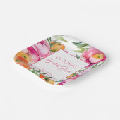 Roze perzik sinaasappel pioenen elegant vrijgezell papieren bordje (Gebogen)